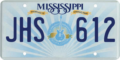 MS license plate JHS612
