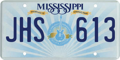 MS license plate JHS613