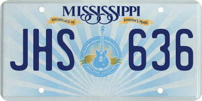 MS license plate JHS636