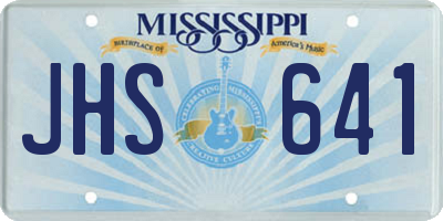 MS license plate JHS641