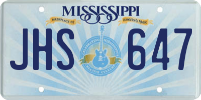 MS license plate JHS647