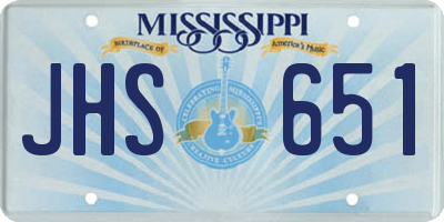 MS license plate JHS651