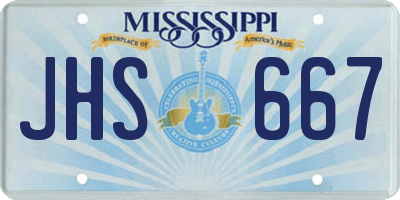 MS license plate JHS667