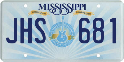 MS license plate JHS681