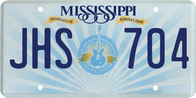 MS license plate JHS704