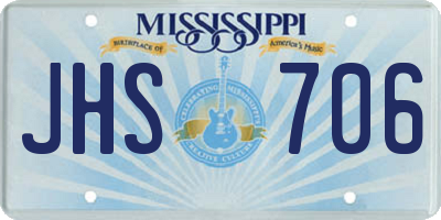 MS license plate JHS706