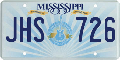 MS license plate JHS726