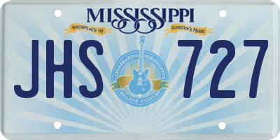 MS license plate JHS727