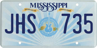 MS license plate JHS735