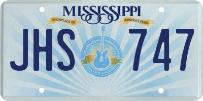 MS license plate JHS747