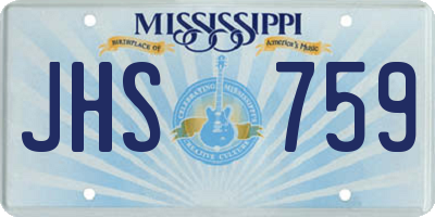 MS license plate JHS759
