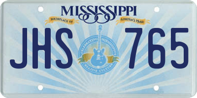 MS license plate JHS765