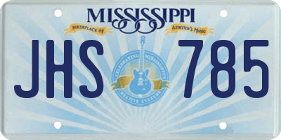 MS license plate JHS785