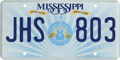 MS license plate JHS803