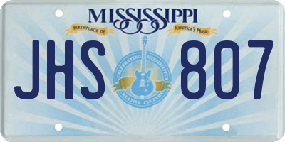 MS license plate JHS807