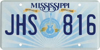 MS license plate JHS816