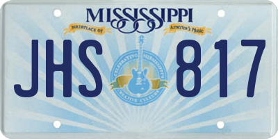 MS license plate JHS817