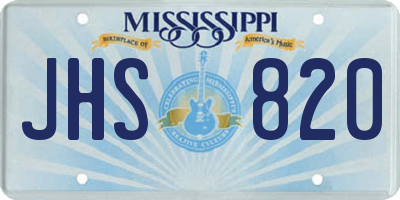 MS license plate JHS820