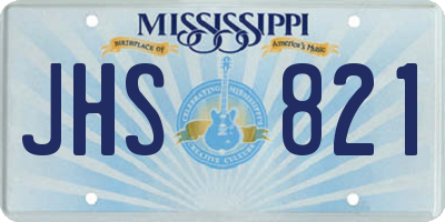 MS license plate JHS821