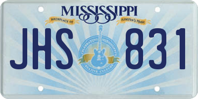 MS license plate JHS831