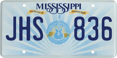 MS license plate JHS836