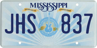 MS license plate JHS837