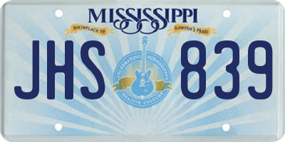 MS license plate JHS839