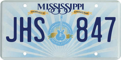 MS license plate JHS847