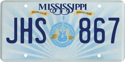 MS license plate JHS867