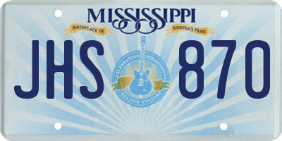 MS license plate JHS870