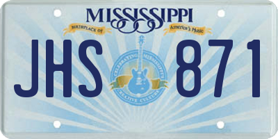 MS license plate JHS871
