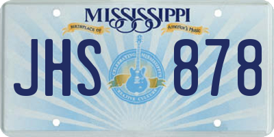 MS license plate JHS878