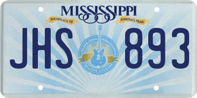 MS license plate JHS893