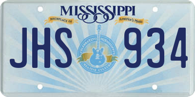 MS license plate JHS934
