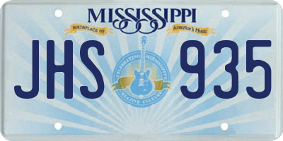 MS license plate JHS935