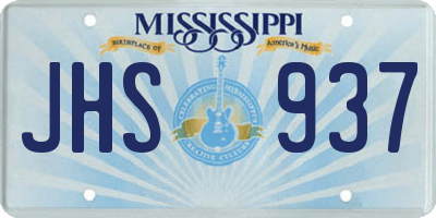 MS license plate JHS937