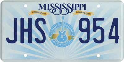 MS license plate JHS954