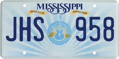 MS license plate JHS958