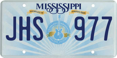 MS license plate JHS977