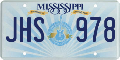 MS license plate JHS978