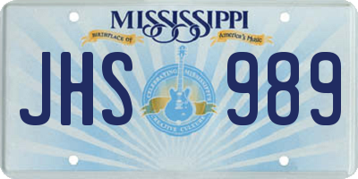 MS license plate JHS989