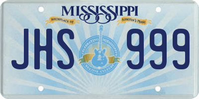 MS license plate JHS999