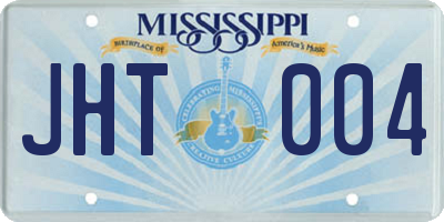 MS license plate JHT004