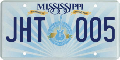 MS license plate JHT005