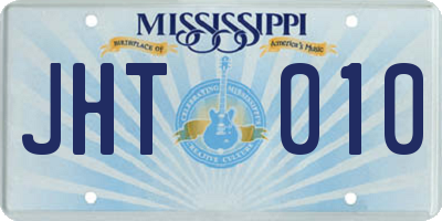 MS license plate JHT010