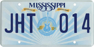 MS license plate JHT014