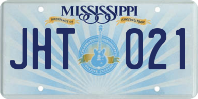 MS license plate JHT021