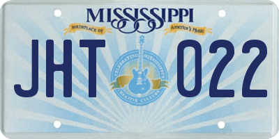 MS license plate JHT022