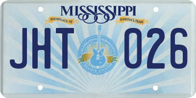 MS license plate JHT026