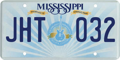 MS license plate JHT032